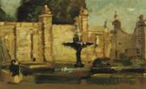 A Stroll In The Palace Gardens Oil Painting by Emma Ciardi