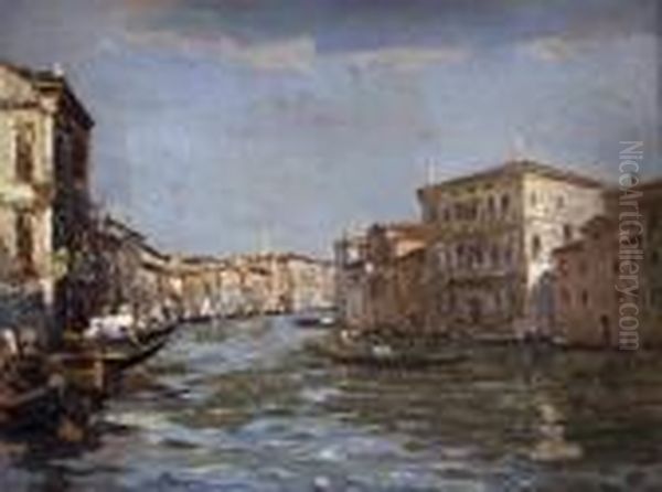 Canal Grande (fine Anni '20 - Primi Anni'30) Oil Painting by Emma Ciardi