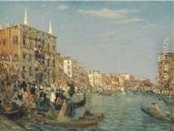 The Grand Fete On The Grand Canal Oil Painting by Emma Ciardi