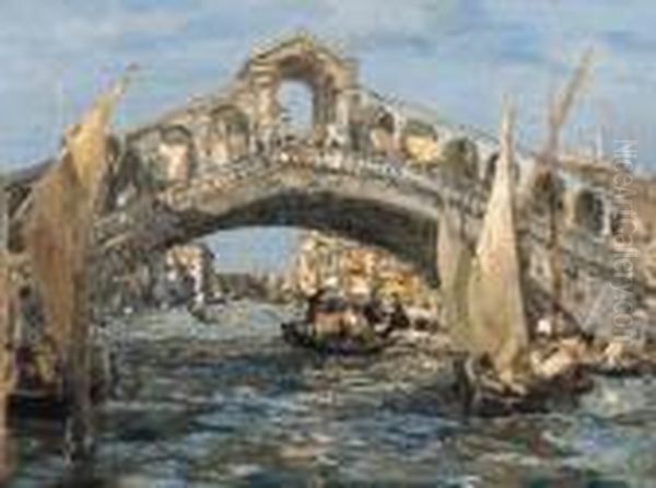 Il Ponte Di Rialto Oil Painting by Emma Ciardi