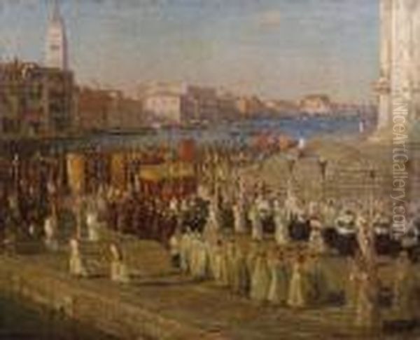 Processione Oil Painting by Beppe Ciardi