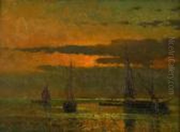 Tramonto Sulla Laguna Oil Painting by Beppe Ciardi