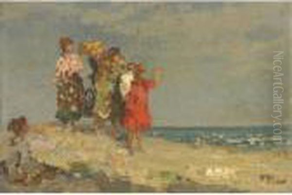 Sulla Spiaggia Oil Painting by Beppe Ciardi