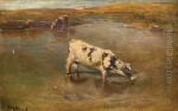 Vacas En La Laguna Oil Painting by Beppe Ciardi