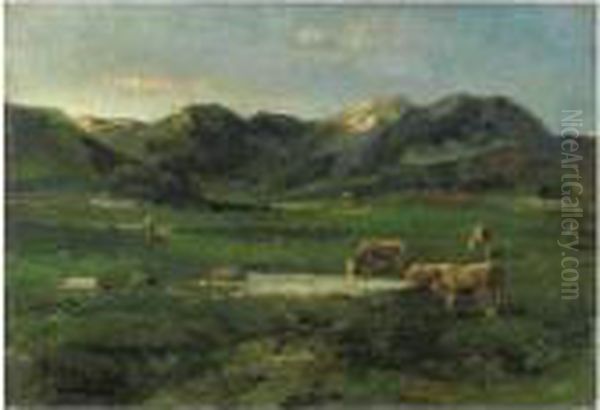 Laghetto Di Montagna Oil Painting by Beppe Ciardi