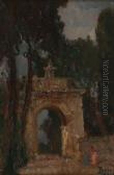 Roma - Villa Borghese Oil Painting by Beppe Ciardi