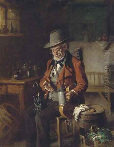 Welcome refreshment Oil Painting by Hermann Kern