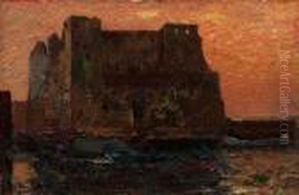 Castel Dell'ovo Oil Painting by Beppe Ciardi