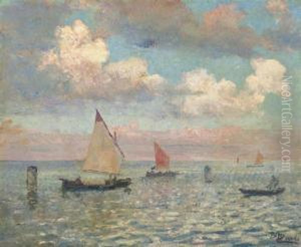 Il Marzo In Laguna, Venezia Oil Painting by Beppe Ciardi