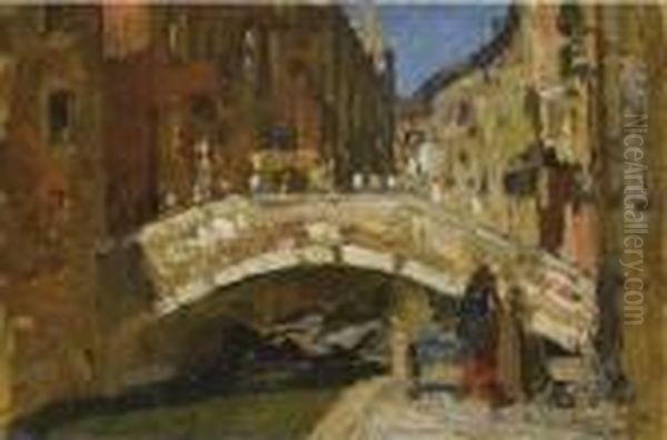 Canale A Venezia Oil Painting by Beppe Ciardi