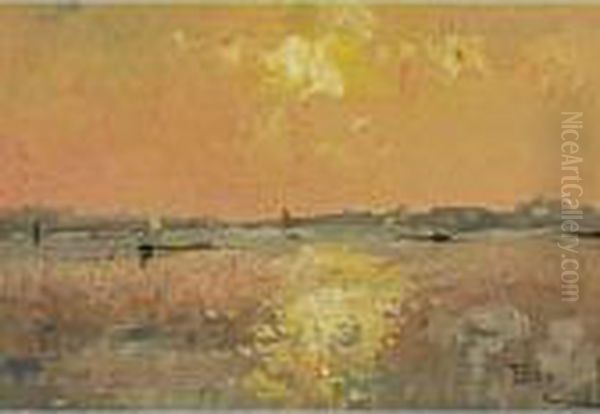 Venetian Sunset Oil Painting by Beppe Ciardi