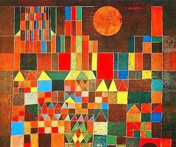 Castle and Sun Oil Painting by Paul Klee