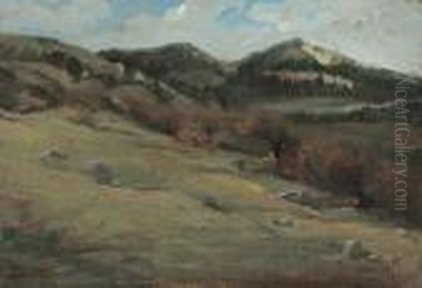 Paesaggio Montano Oil Painting by Guglielmo Ciardi