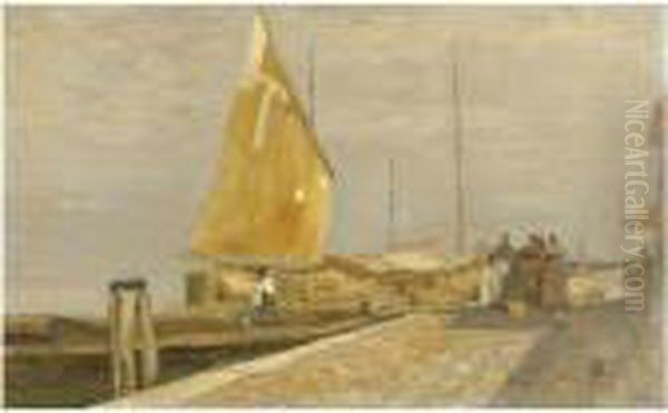 Pellestrina Oil Painting by Guglielmo Ciardi