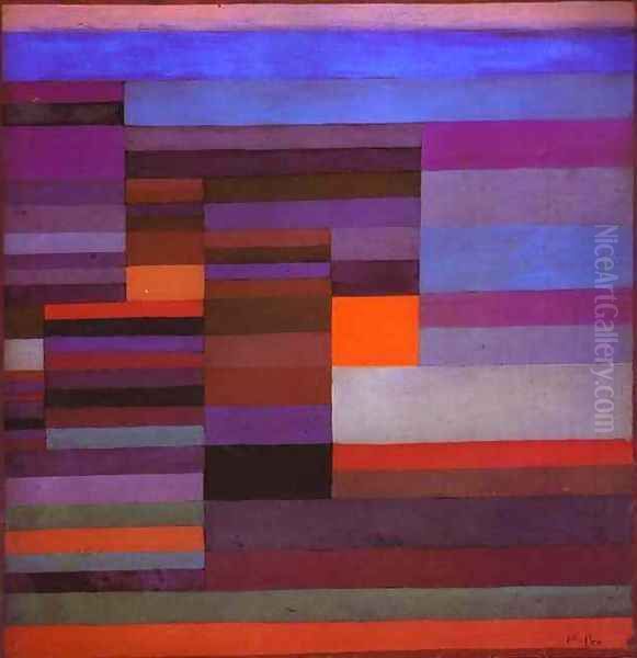 Fire in the Evening Oil Painting by Paul Klee