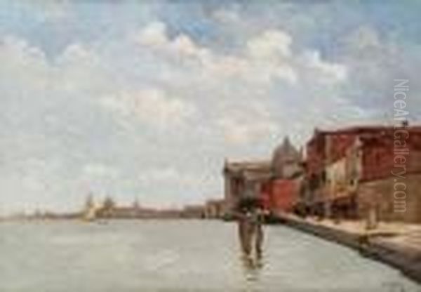 Canale Della Giudecca Oil Painting by Guglielmo Ciardi