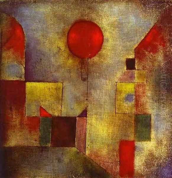 Red Balloon Oil Painting by Paul Klee