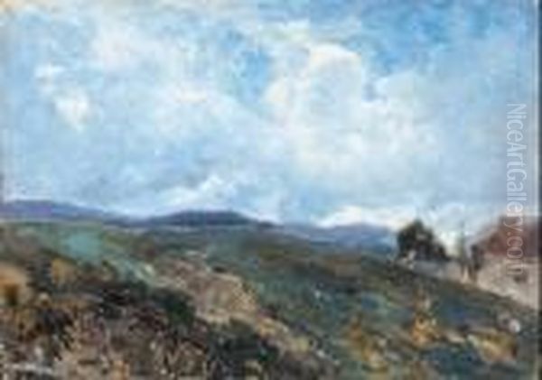 Paesaggio Montano Oil Painting by Guglielmo Ciardi