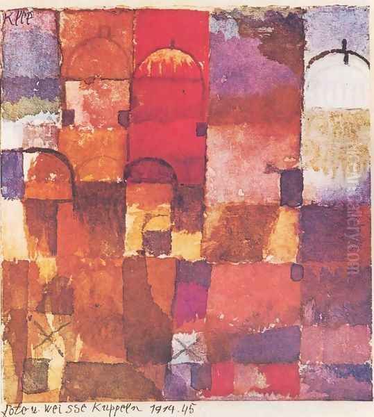 Rote und weisse Kuppeln Oil Painting by Paul Klee