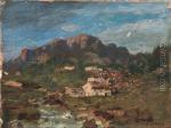 Paesaggio Montano Oil Painting by Guglielmo Ciardi