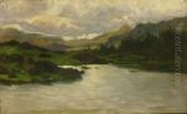 Il Lago Oil Painting by Guglielmo Ciardi