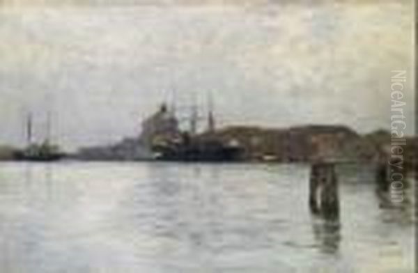 Marina A Venezia Oil Painting by Guglielmo Ciardi