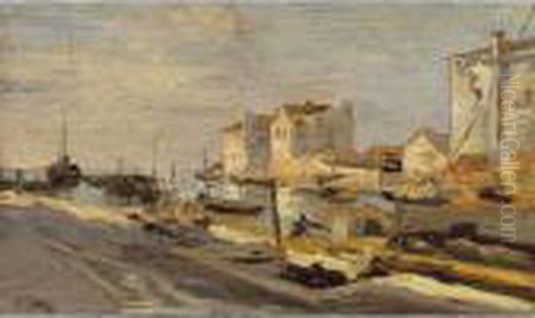 Canale A Chioggia Oil Painting by Guglielmo Ciardi