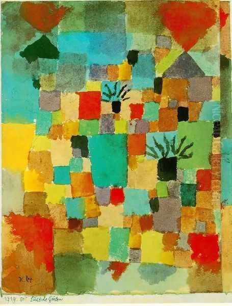 Tunisian Gardens Oil Painting by Paul Klee