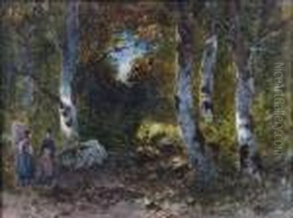 Chemin Dans Un Bois Touffu Oil Painting by Ciceri, Eugene