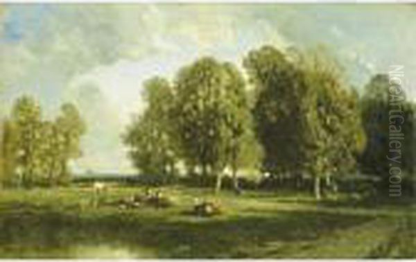 Paysage Aux Bucherons Oil Painting by Ciceri, Eugene