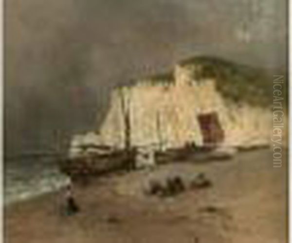 La Plage Oil Painting by Ciceri, Eugene