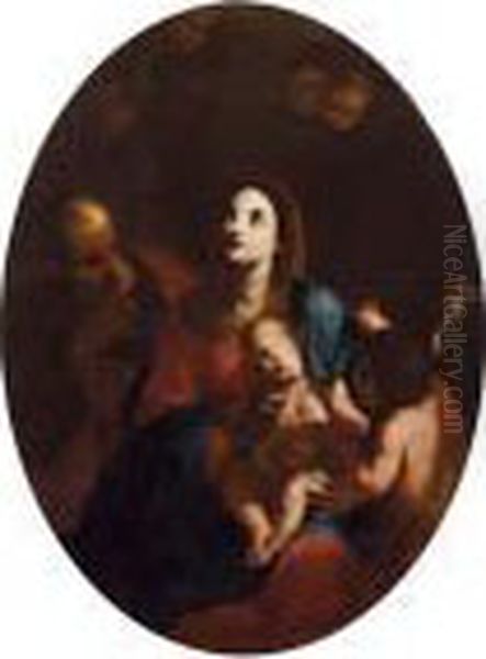 Sacra Famiglia E Cherubino Oil Painting by Carlo Cignani