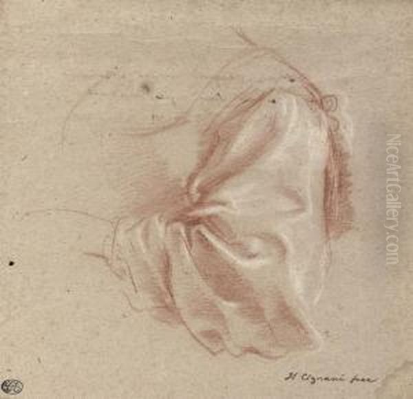 Drapery Study Of A Woman's Sleeve Oil Painting by Carlo Cignani