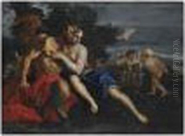 Venus Et Un Satyre Dans Un Paysage Boise Oil Painting by Carlo Cignani