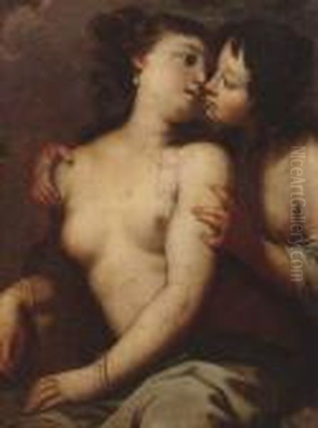 Venus And Cupid Oil Painting by Carlo Cignani