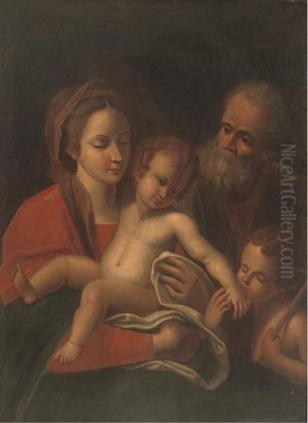 The Holy Family With The Infant Saint John The Baptist Oil Painting by Carlo Cignani