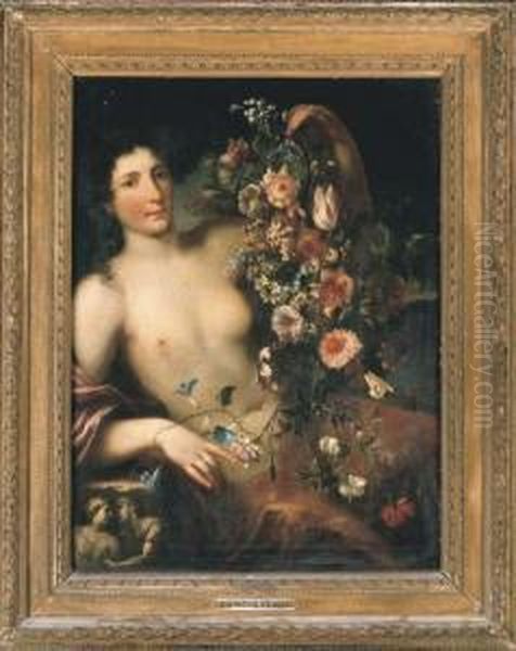 Flora Oil Painting by Carlo Cignani