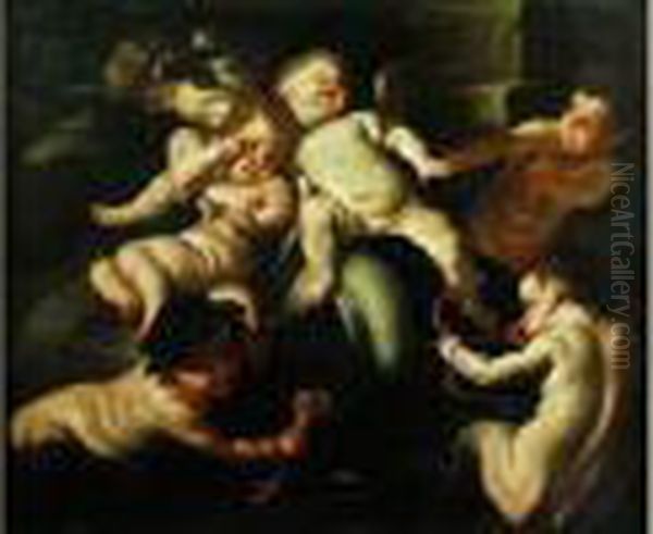 L'enfance De Bacchus Oil Painting by Carlo Cignani