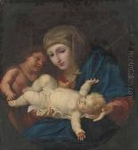 The Madonna And Child With The Infant Saint John The Baptist Oil Painting by Carlo Cignani