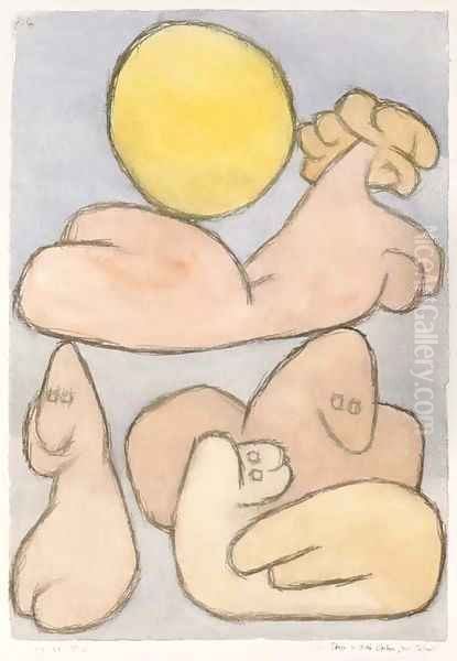 Der Torso und die Seinen, Bei Vollmond Oil Painting by Paul Klee