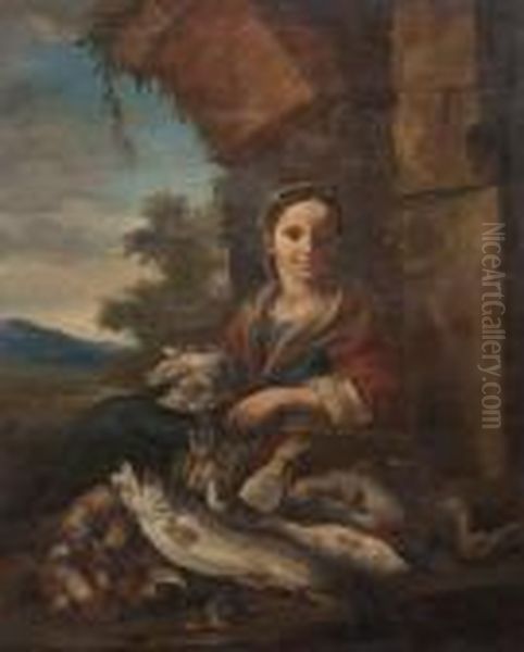 Pescivendola Oil Painting by Giacomo Francesco Cipper