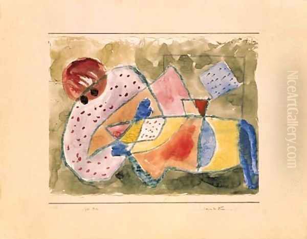 Liegende Frau Oil Painting by Paul Klee