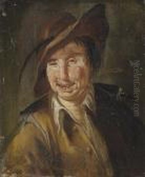 A Man, Bust-length, In A Tan Doublet, With A Cloak And Hat Oil Painting by Giacomo Francesco Cipper