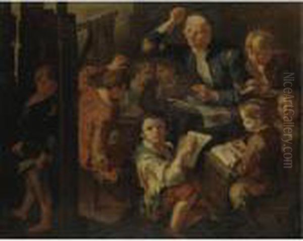 Il Maestro Di Scuola Oil Painting by Giacomo Francesco Cipper