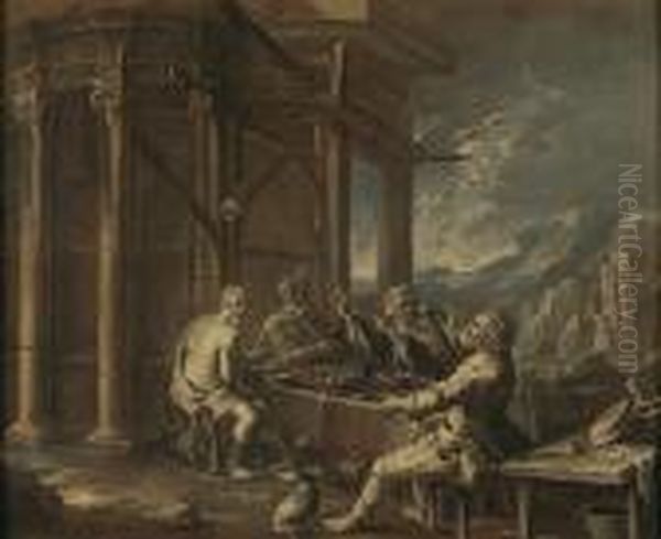 Jupiter Et Mercure Chez Philemon Et Baucis Oil Painting by Giacomo Francesco Cipper