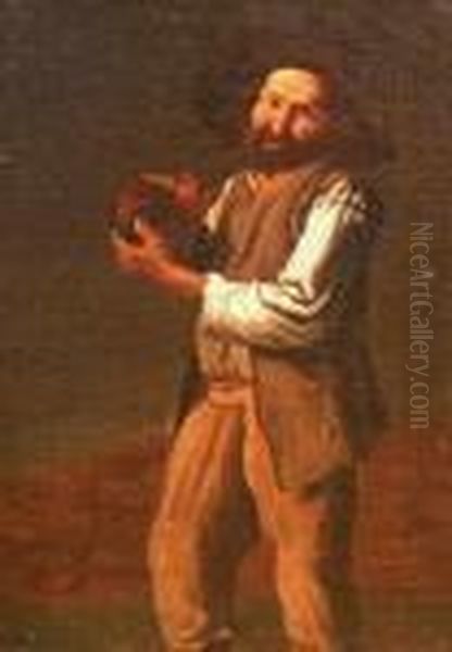 Peasant With A Water Gourd Oil Painting by Giacomo Francesco Cipper