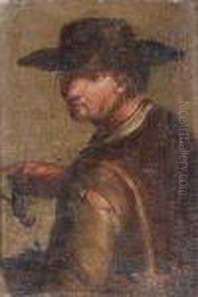 A Fisherman Holding A Crayfish Oil Painting by Giacomo Francesco Cipper