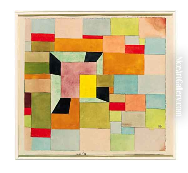 Aufgeteilte Farbvierecke Oil Painting by Paul Klee