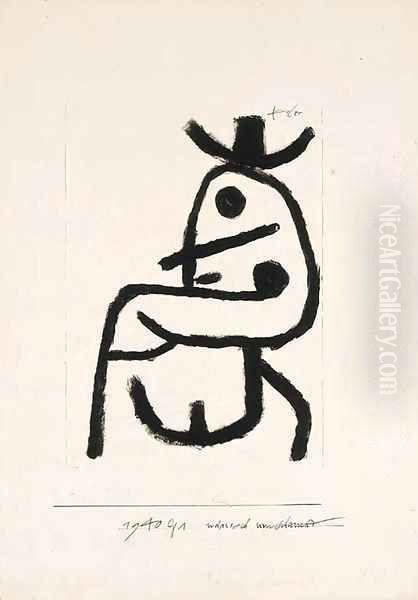 Narrisch umschauend Oil Painting by Paul Klee