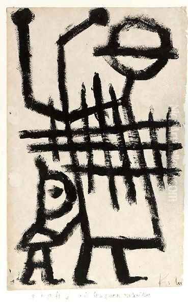 Ein Strassenmusiker Oil Painting by Paul Klee